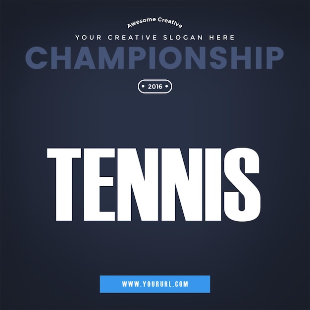 PSD a poster for tennis match is on a dark blue background