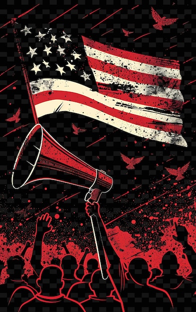 a poster that says quot the american flag quot is on a black background