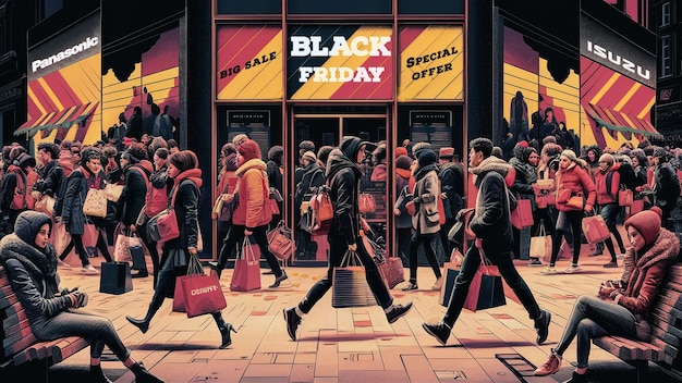 PSD a poster that says black friday on it