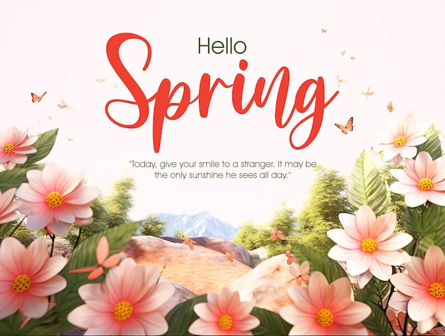 A poster that says hello spring on it