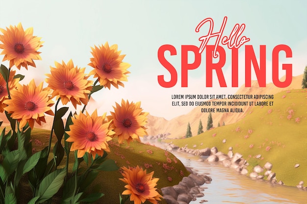 A poster that says hello spring on it