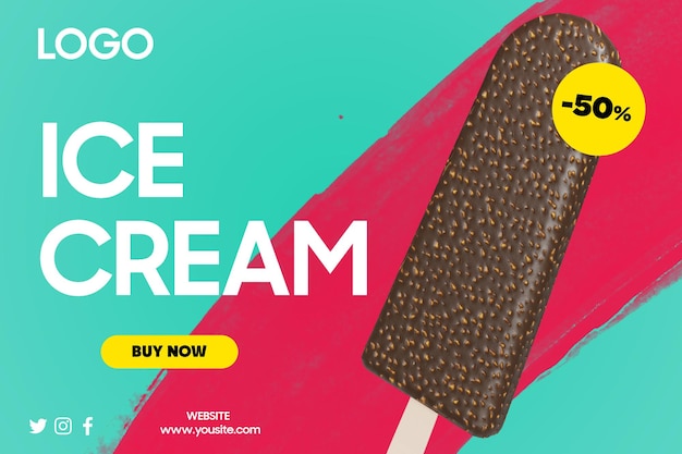 A poster that says " ice cream " on it.