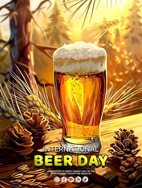 PSD a poster that says quot international beer day quot