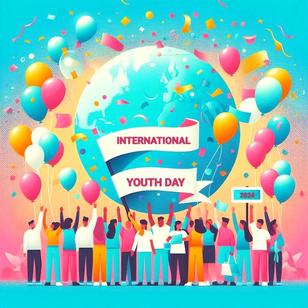 PSD a poster that says international youth day on it