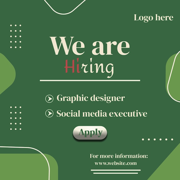 a poster that says we are hiring is hiring