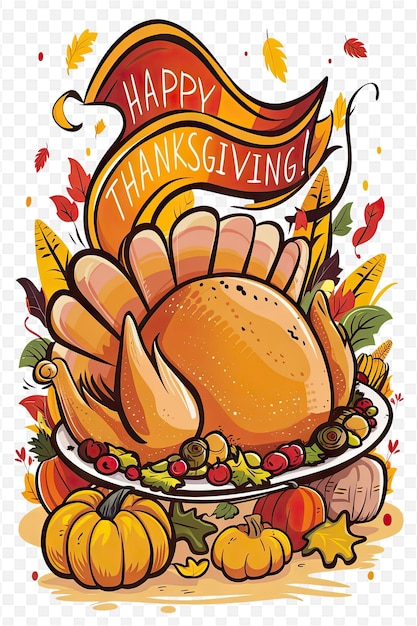 PSD a poster of a turkey that says thanksgiving on it