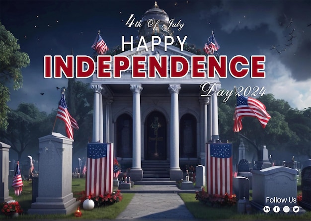 a poster for the USA Independence Day celebration Banner with Social post