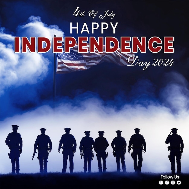 a poster for the USA Independence Day celebration Banner with Social post