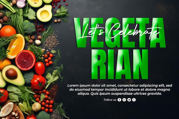 PSD a poster for vegan food with the words quot vegan quot on it