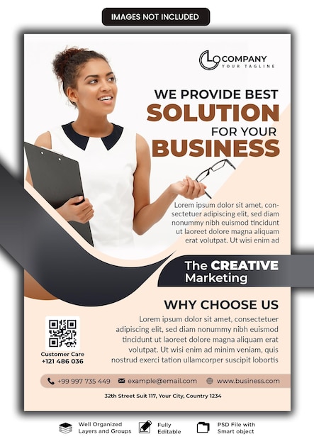 PSD a poster for we provide solutions to your business