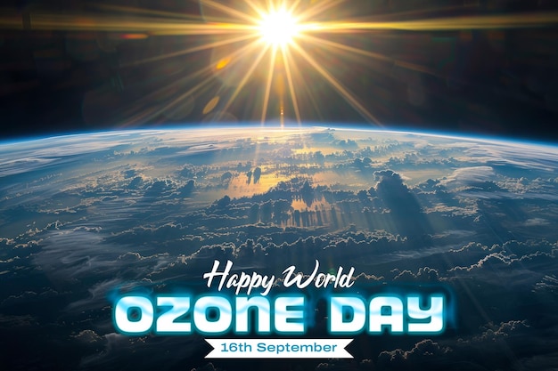 PSD a poster with the background of world ozone day