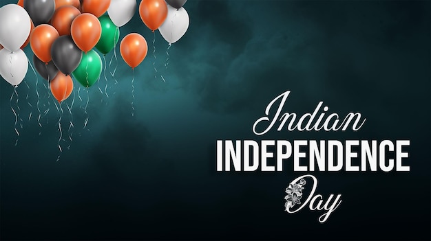 a poster with balloons and the words indian independence day on it