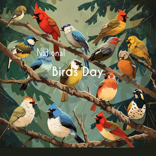 a poster with a bird on it that says national birds