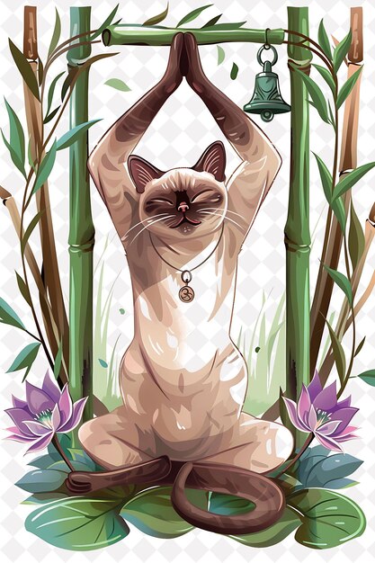 PSD a poster with a cat and flowers in the background