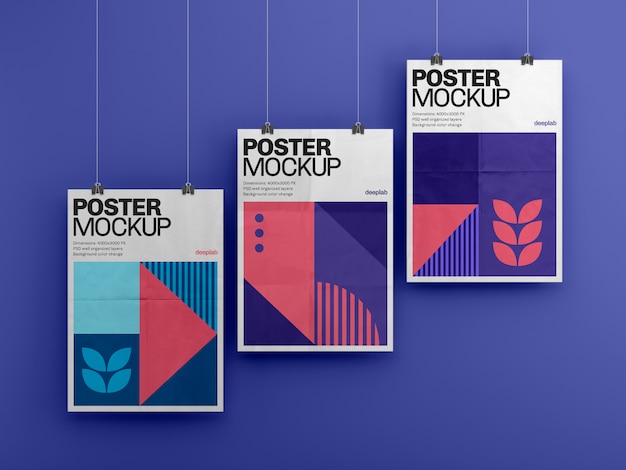 poster with editable background premium mockup 