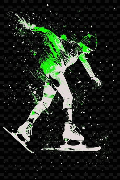 a poster with a girl on a skateboard with green paint on it