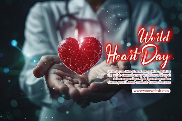 PSD a poster with a heart that says quot heart heart day quot