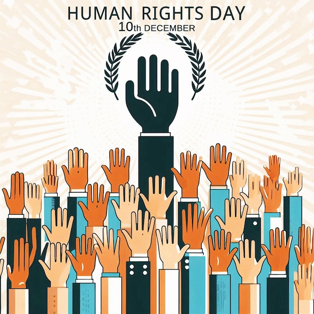 a poster with a human hand and the word human rights on it