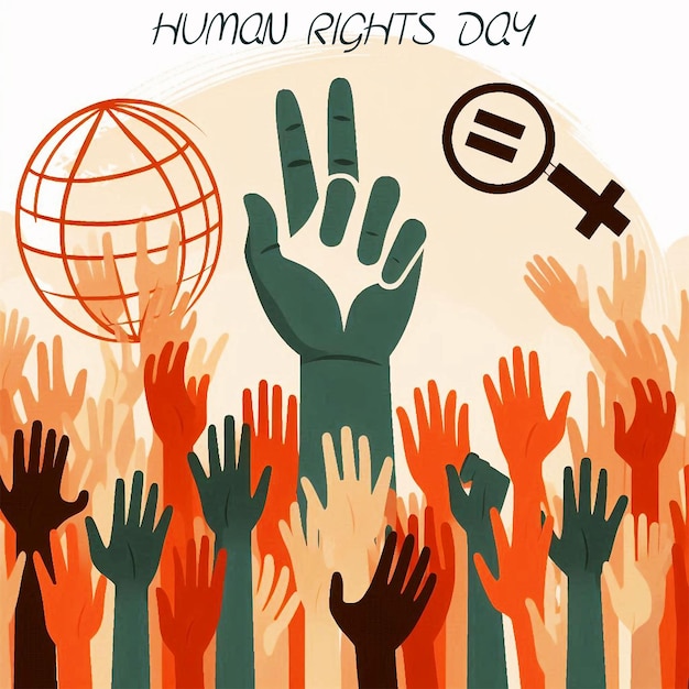 a poster with a human hand and the word human rights on it