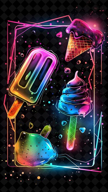 PSD a poster with ice cream and ice cream