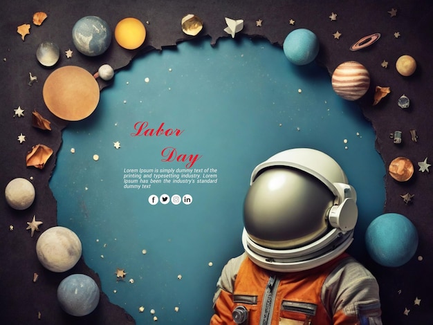 PSD a poster with a man in an astronaut suit and the word quot take quot on it