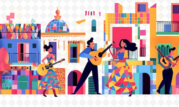 PSD a poster with a man playing a guitar and a woman playing a guitar