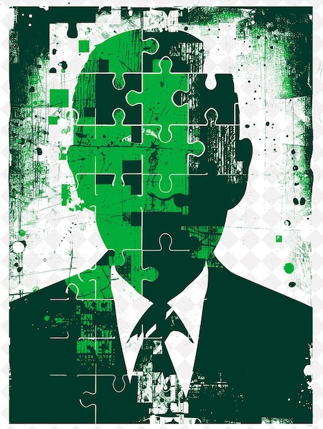 PSD a poster with a man with a puzzle piece on it