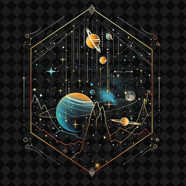 PSD a poster with the planets and the stars