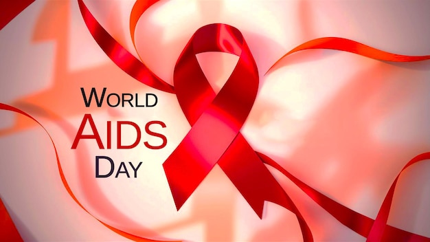 a poster with a red ribbon that says world aids day