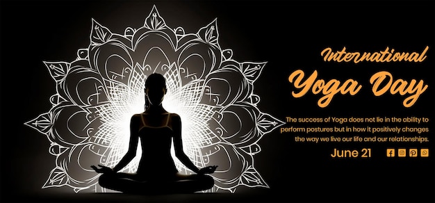 a poster with a silhouette of a buddha in a lotus position