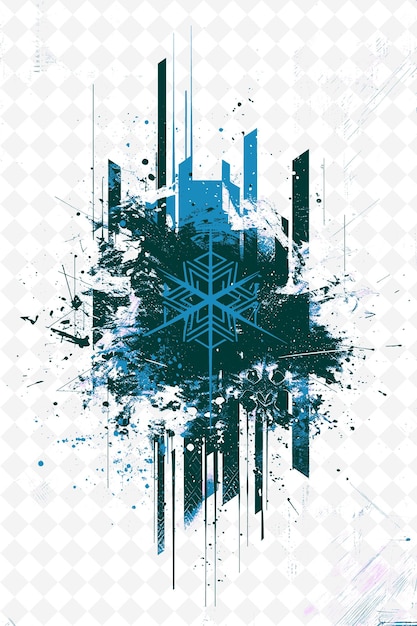 PSD a poster with a snowflake on it and a blue background