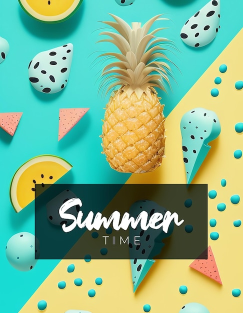 A poster with summer elements for summer vibes concept