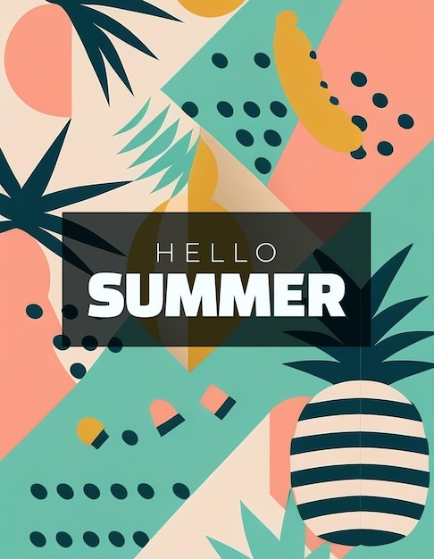 A poster with summer elements for summer vibes concept