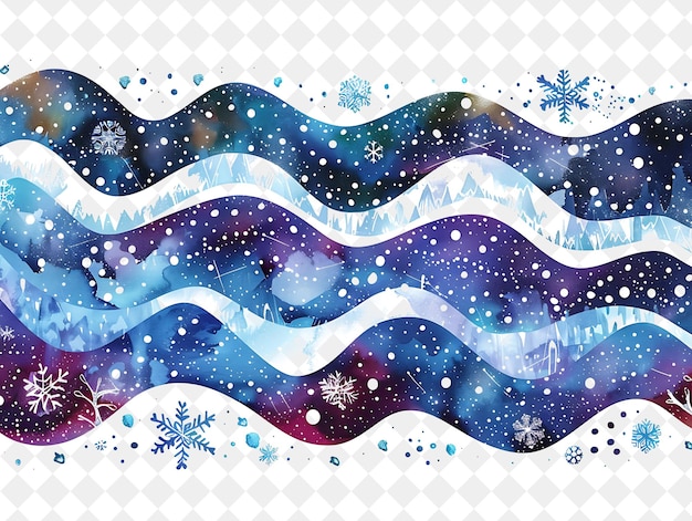 PSD a poster with a watercolor background and snowflakes