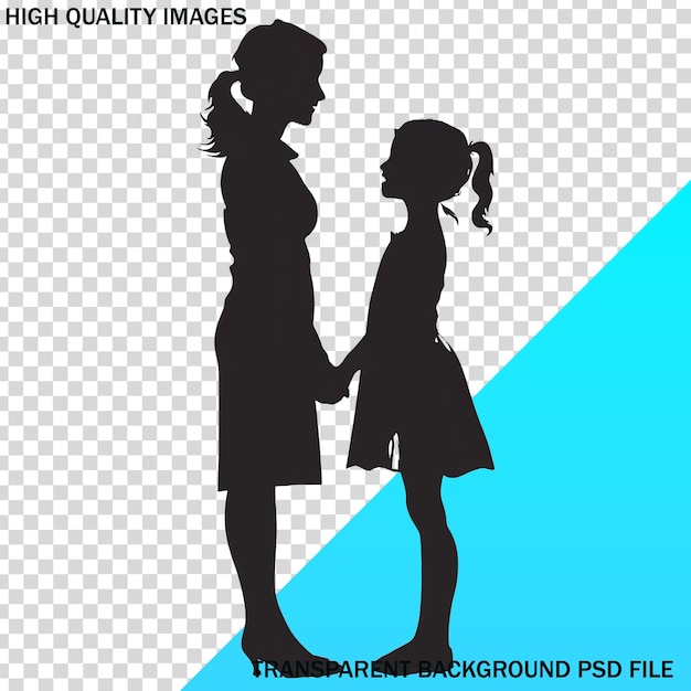 a poster of a woman and a girl with a blue background