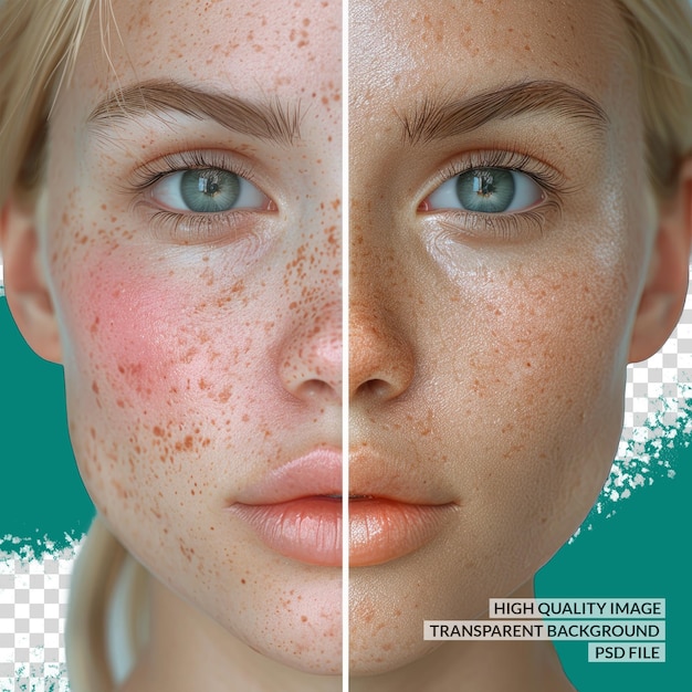 PSD a poster for a woman with freckles on it