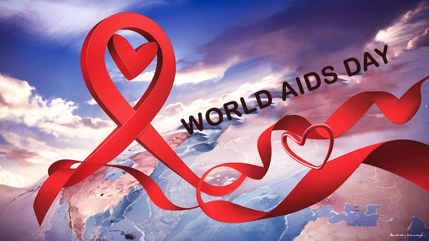 a poster for world aids aids with a red ribbon