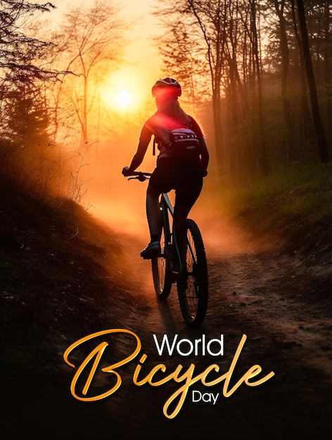 A poster for world bicycle cycling