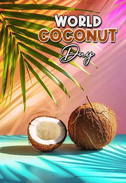 PSD a poster for world coconut day