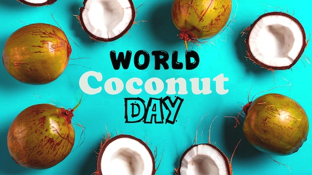 PSD a poster for world coconut day