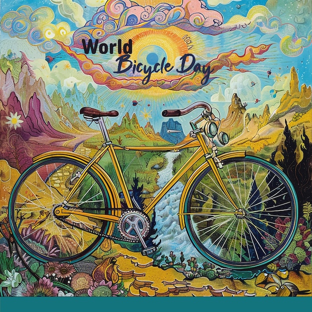 a poster for world day day by bike day