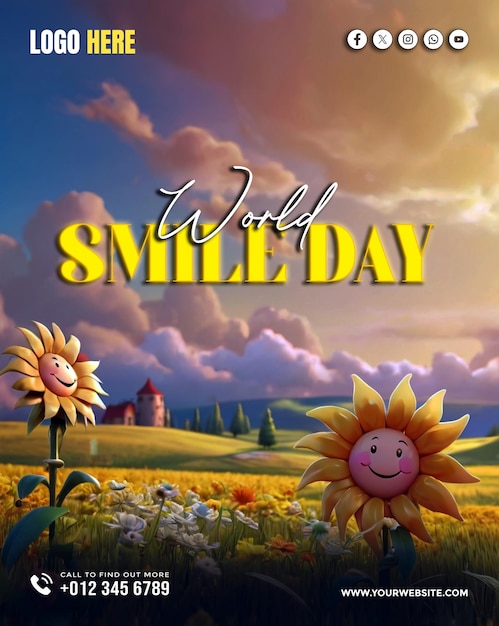 a poster for the world day day day with sunflowers and the words quot happy day quot