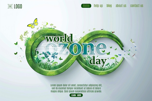 PSD poster for world day in green and blue with a green leaf