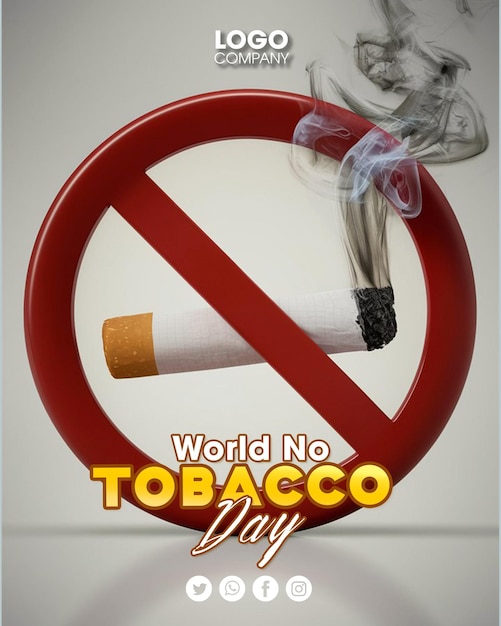 PSD a poster for world no tobacco day with a cigarette in it