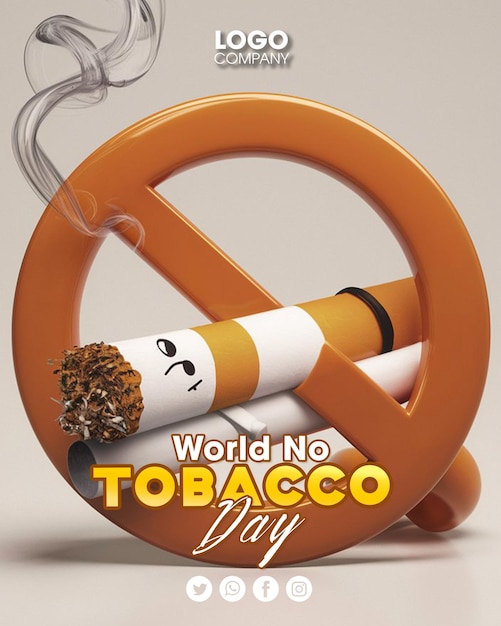 PSD a poster for world no tobacco day with a cigarette in it