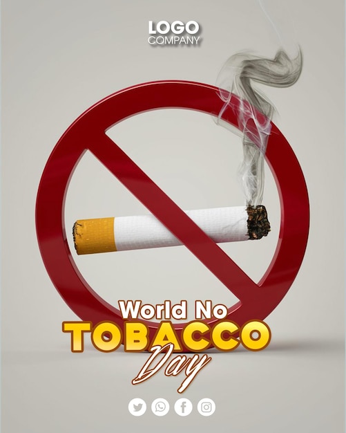 PSD a poster for world no tobacco day with a no tobacco day