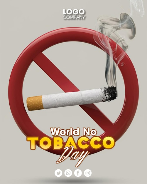 PSD a poster for world no tobacco day with a no tobacco day