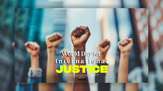 PSD a poster for world war memorial for justice for justice