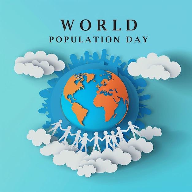 PSD a poster for the worlds population day