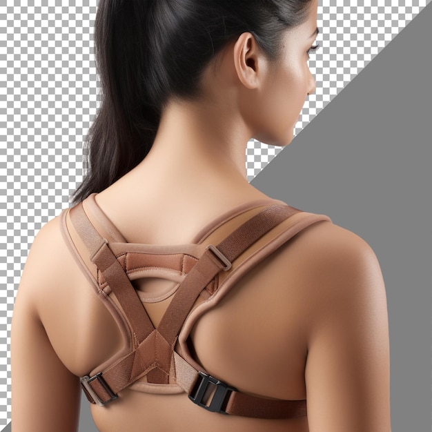 PSD posture corrector against transparent background ai generated